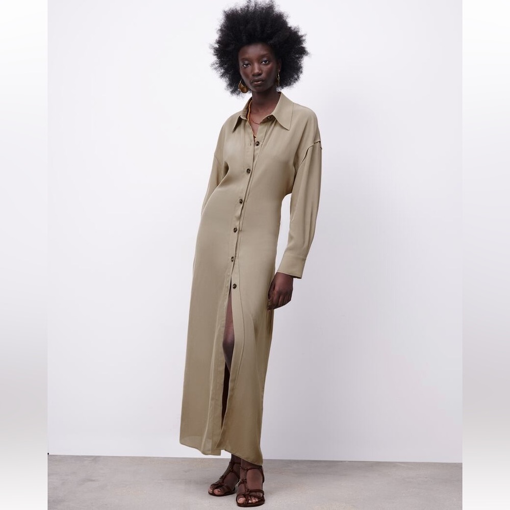 Excellent condition Zara maxi shirt dress.